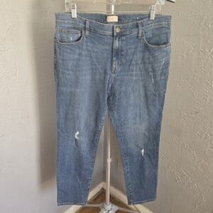 Loft Boyfriend Blue Distressed Jeans